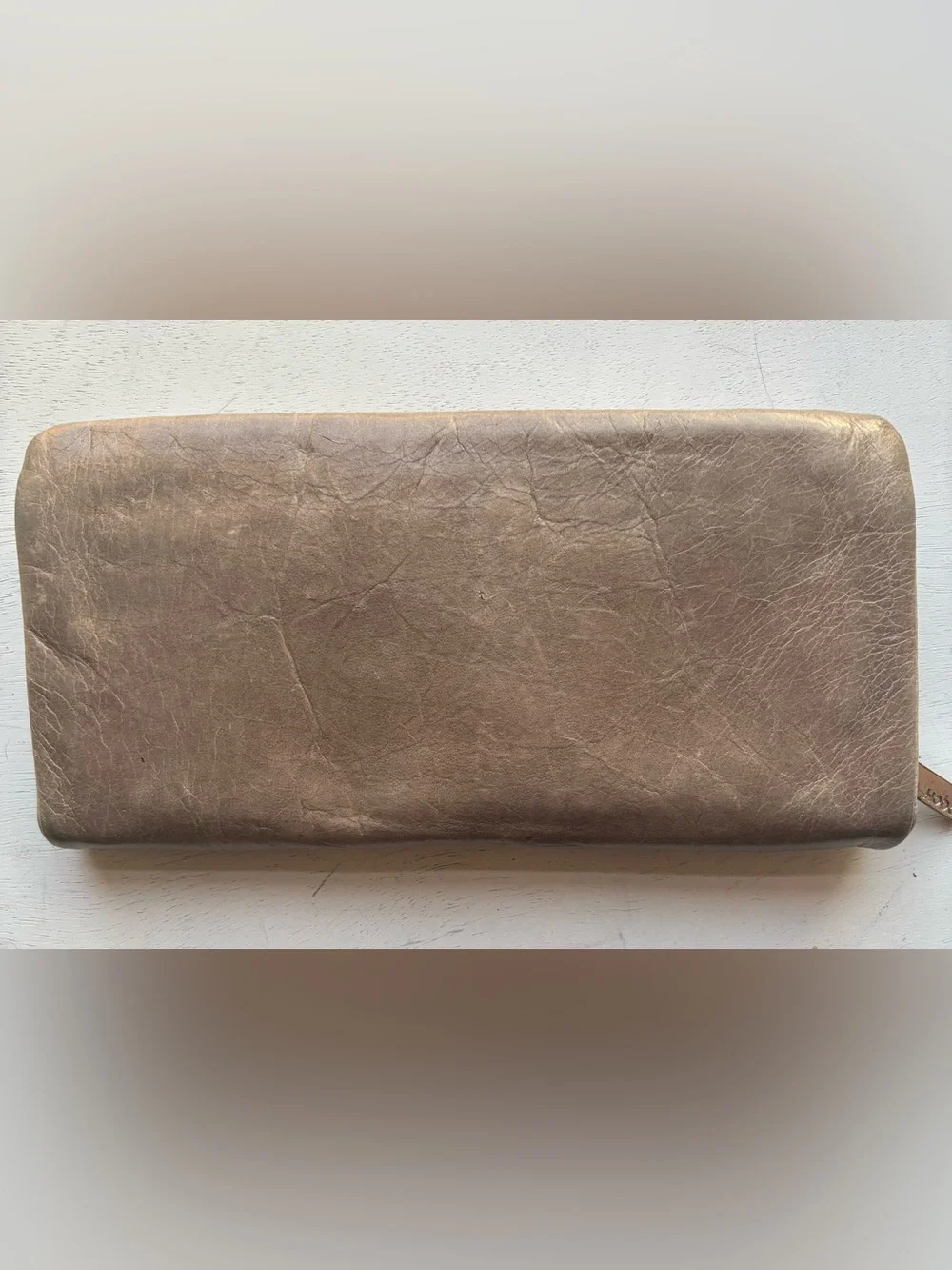 HOBO Leather Zip- Around Wallet - Taupe